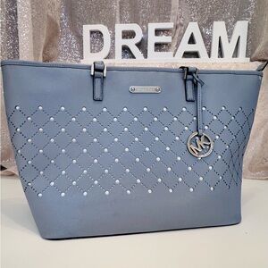 Michael Kors Violet Carryall Tote Bag Pale Blue